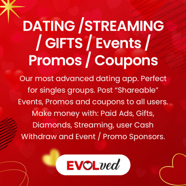 Dating, Events and Promos, Streaming, Gifts App